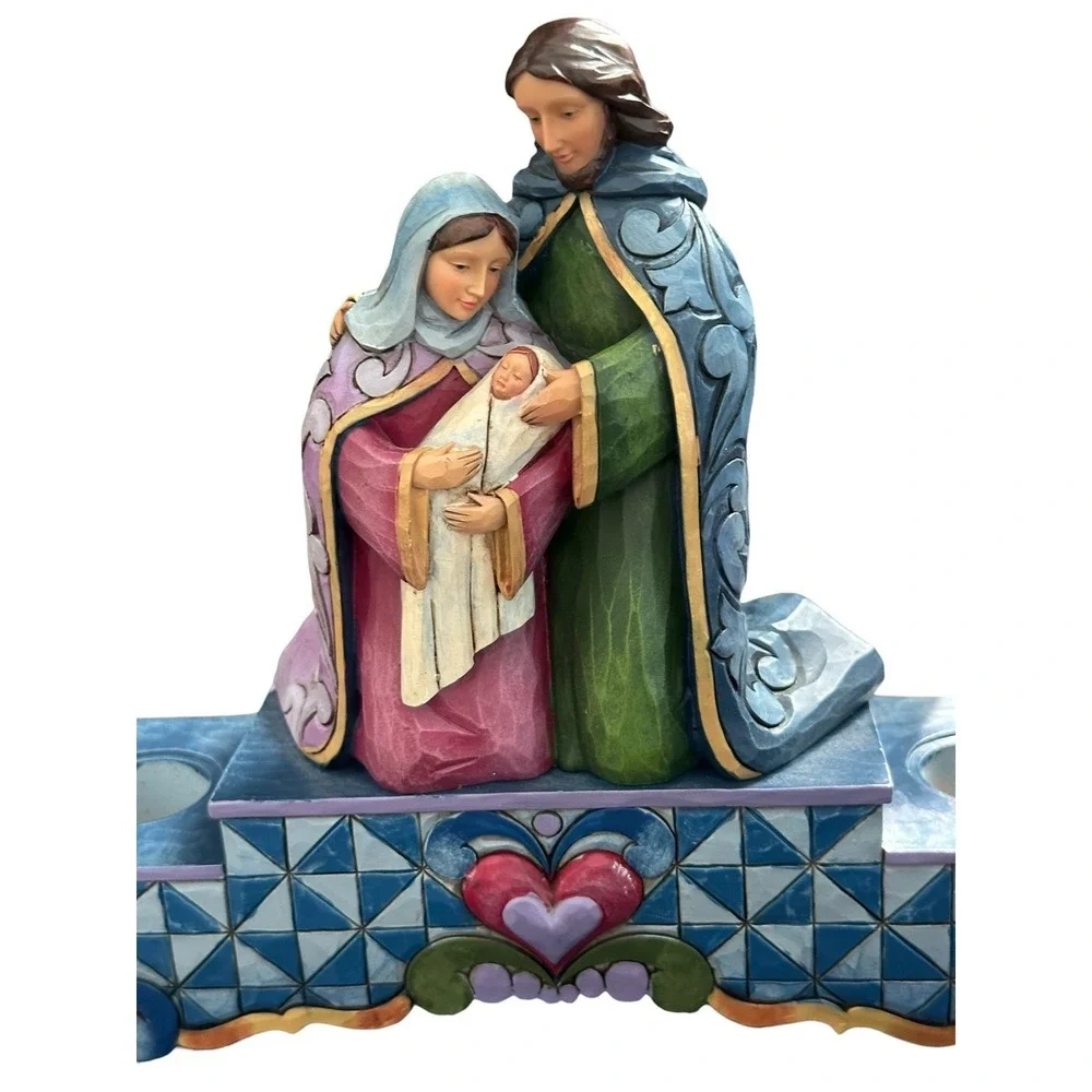 Jim Shore Advent‎ Holy Family Nativity Candle Holder Christmas Decor